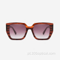 Óculos de sol feminino de acetato quadrado angular